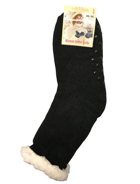 Výrobky z ovčej vlny - Spacie ponožky jednofarebné čierne