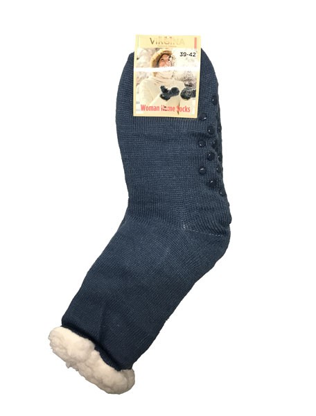 Výrobky z ovčej vlny - Spacie ponožky jednofarebné tmavo sivé