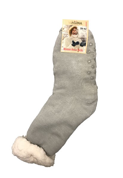 Výrobky z ovčej vlny - Spacie ponožky jednofarebné sivé