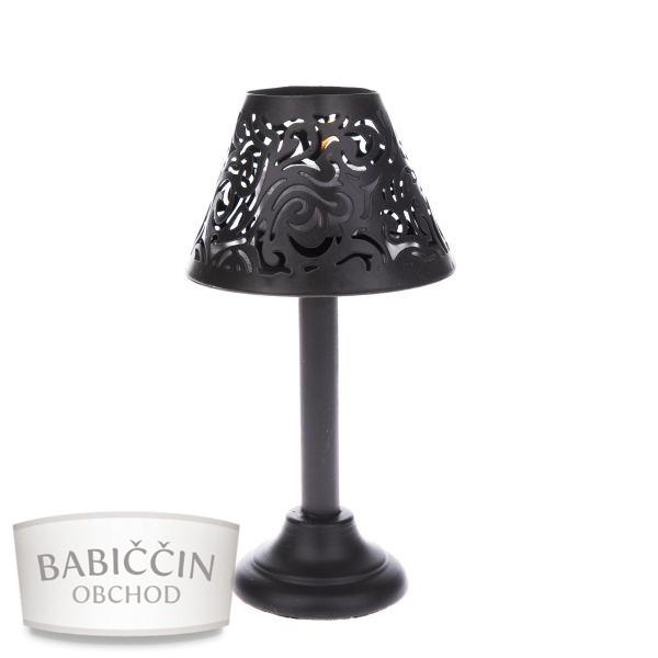 Arómaterapia - Kovový svietnik 16 cm lampa čierna